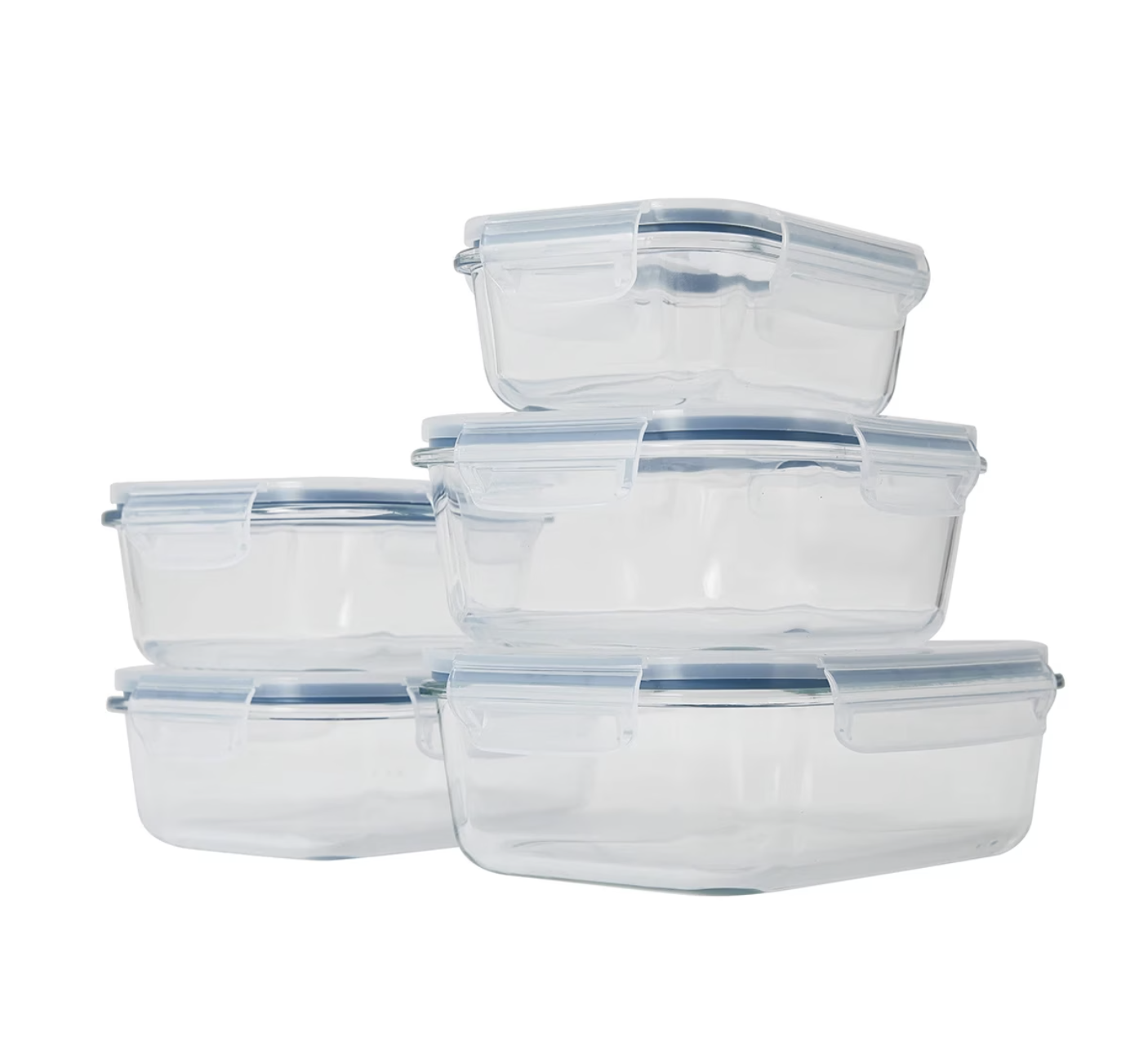 2x 5 Piece Glass Storage Set